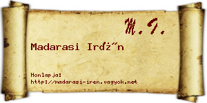 Madarasi Irén névjegykártya